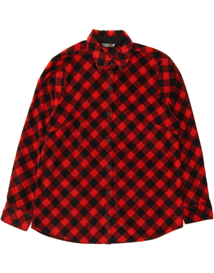 LEE Womens Riders Flannel Shirt UK 14 Medium Red Check Polyester Vintage Lee and Second-Hand Lee from Messina Hembry 