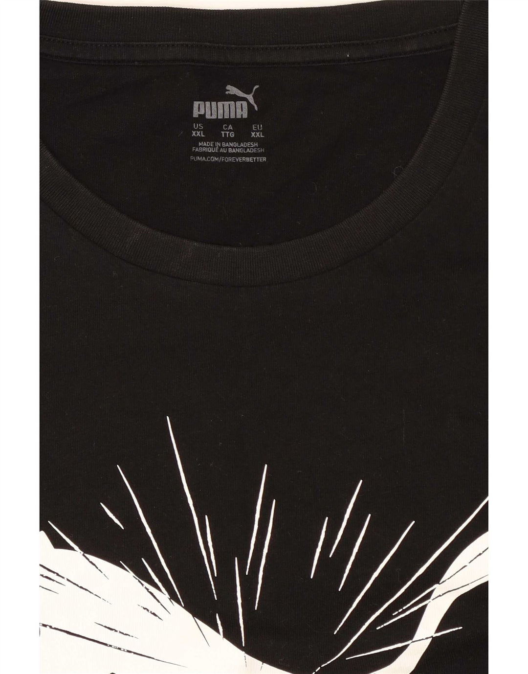 Puma Camiseta gráfica para hombre Top 2XL Negro