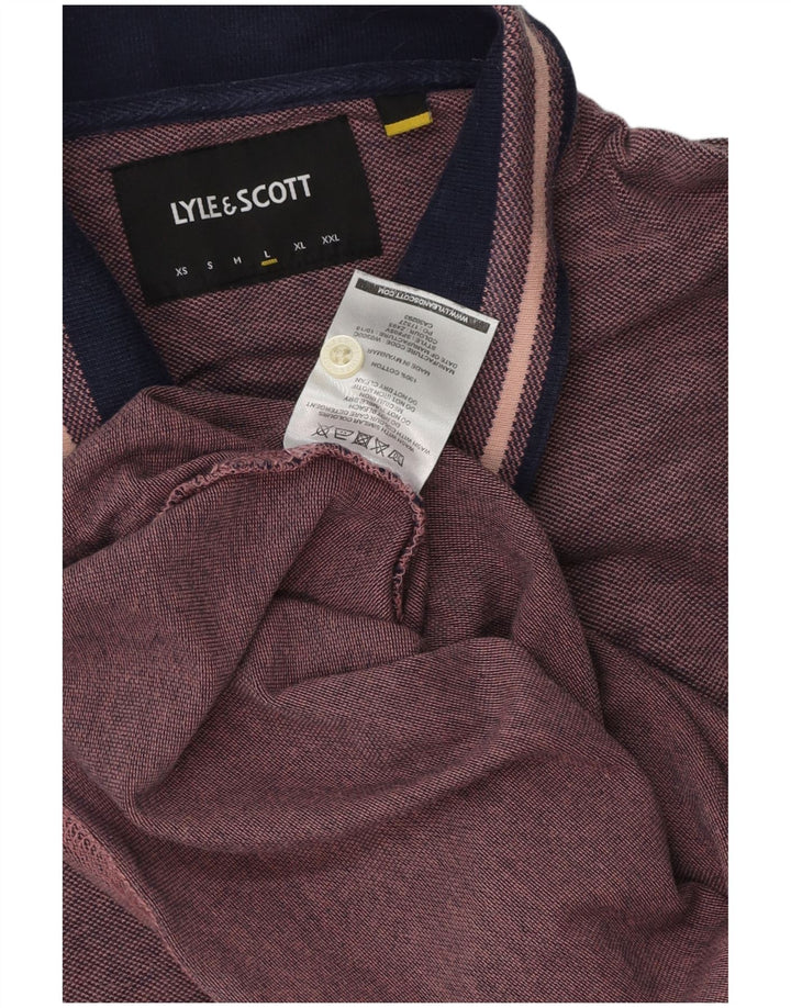 Lyle & Scott Polo para hombre de algodón rosa grande
