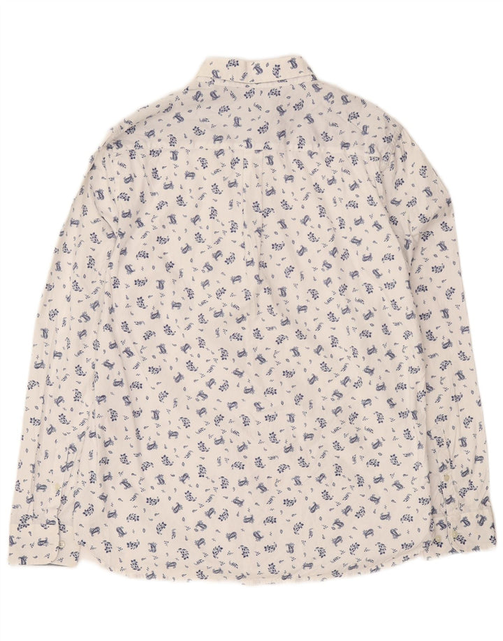 Superdry Camisa Regular Fit XL De Algodón Floral Blanco Para Hombre