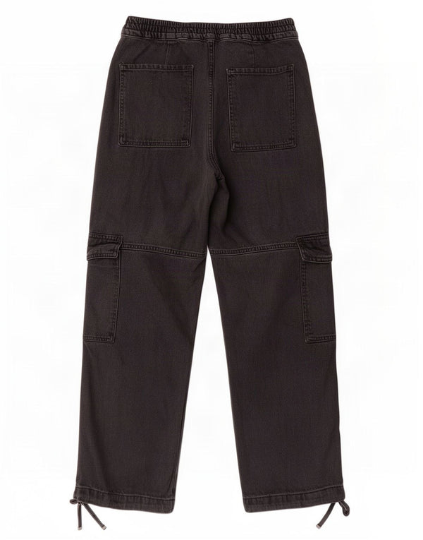 Zara Vaqueros Cargo De Pierna Ancha para Mujer Pequeños W26 L28 Negro