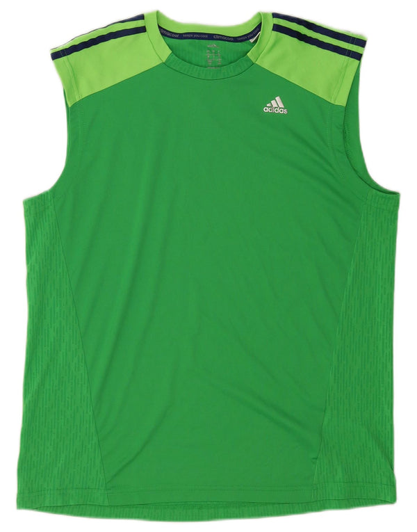 Adidas Mens Climacool Vest Top Grande Verde Colorblock Poliéster