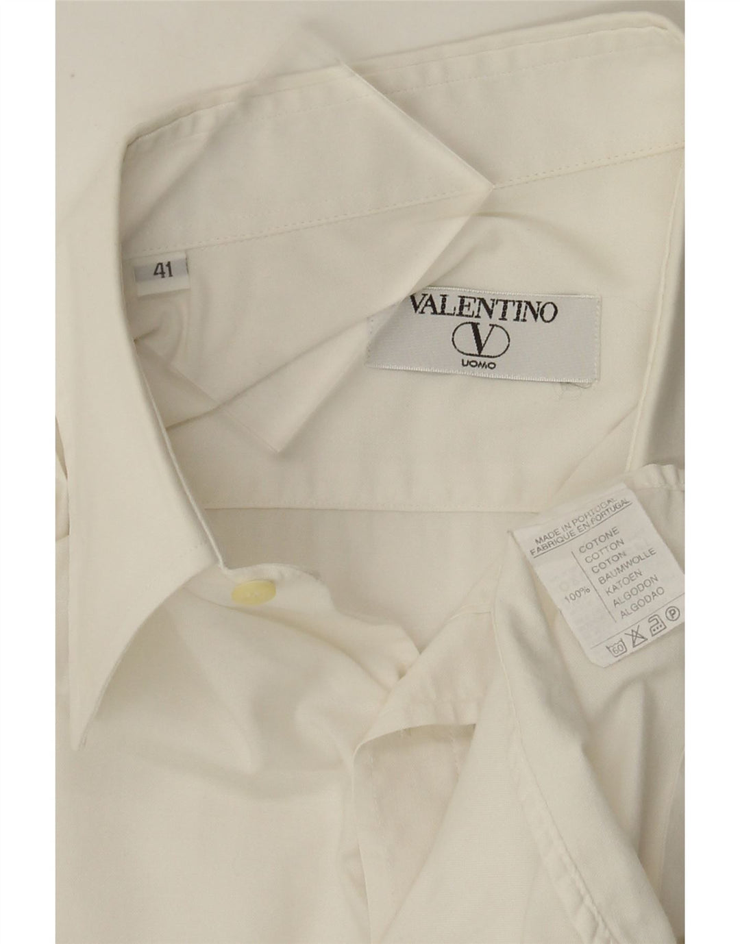 Camisa Valentino Hombre Talla 41 Grande Algodón Blanco