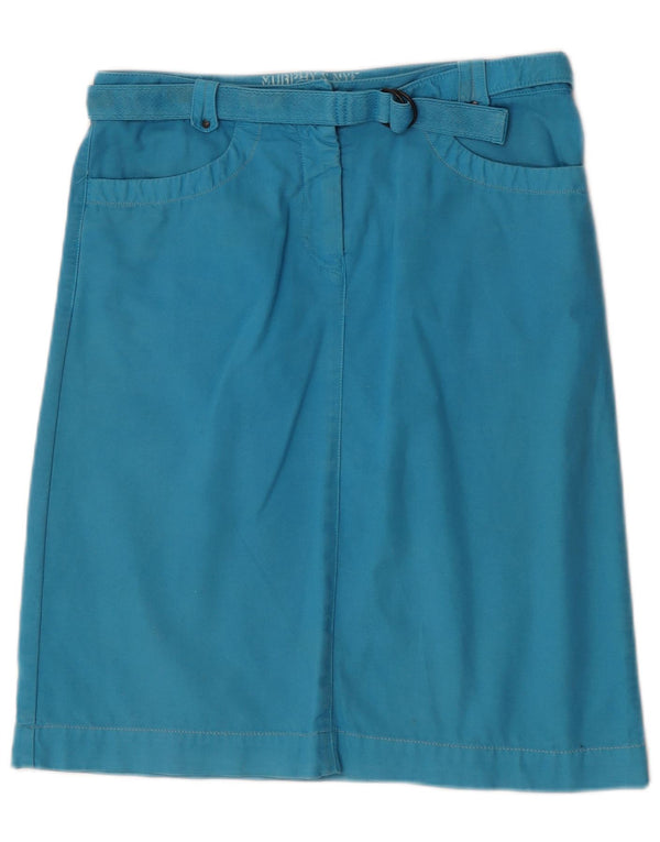 Murphy & Nye Falda Recta Mujer W30 Algodón Azul Medio
