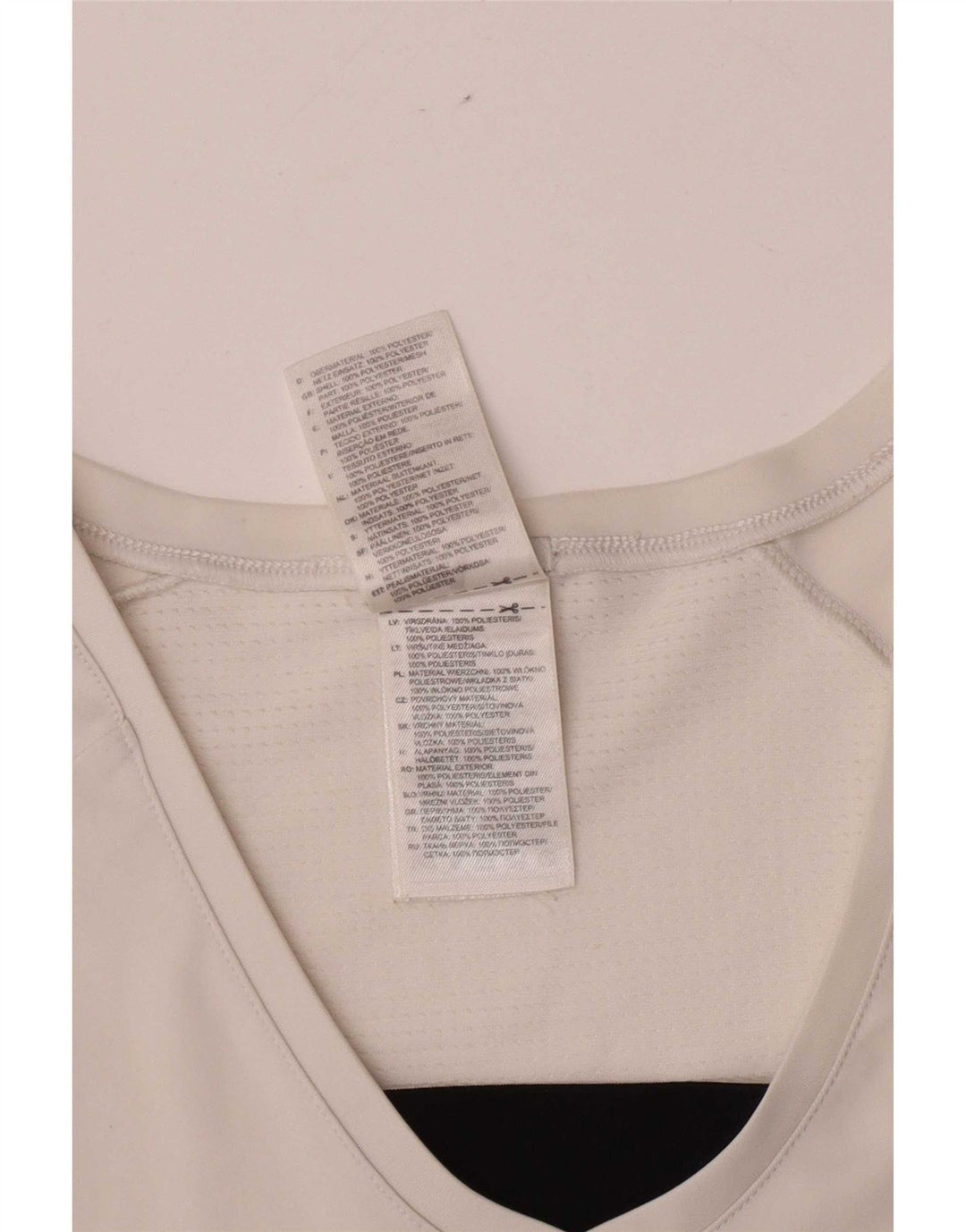 Adidas Camiseta para mujer Top UK 12 Medio Blanco Poliéster