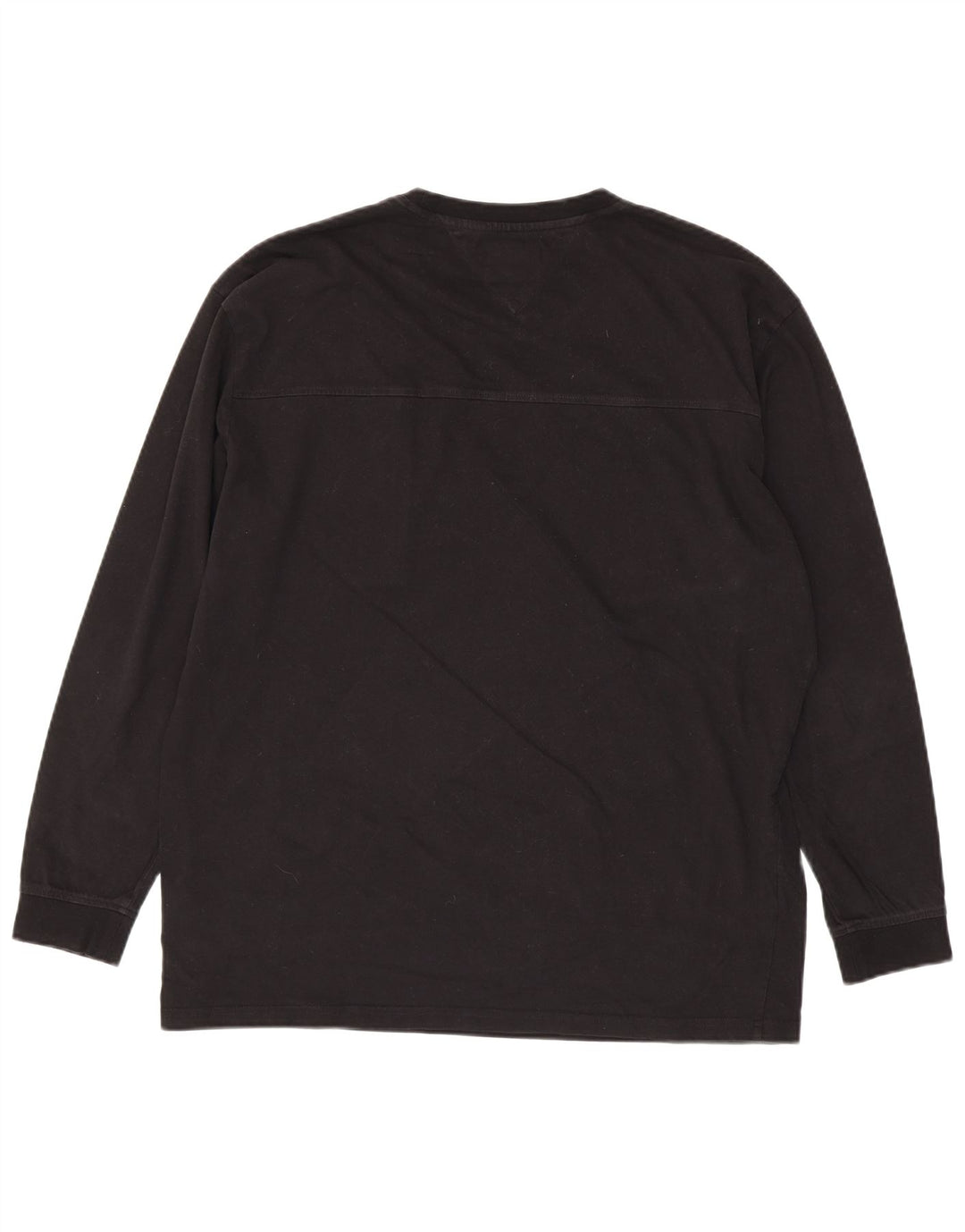 TOMMY HILFIGER Top gráfico para hombre manga larga XL Algodón negro