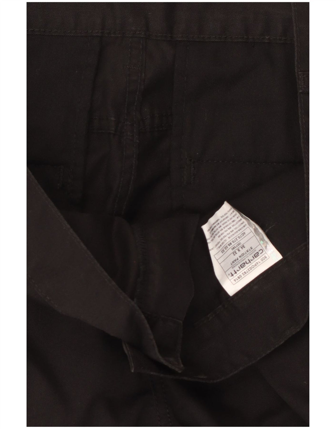 CARHARTT Pantalón chino recto para hombre W34 L32 Algodón negro