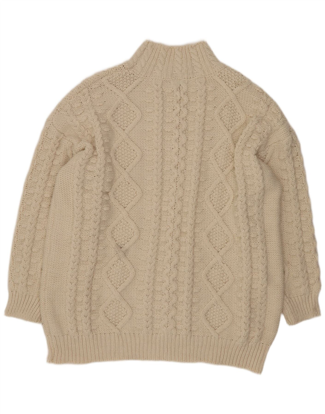 Zara Mujer Suéter De Cuello Alto De Gran Tamaño UK 46 Large Beige
