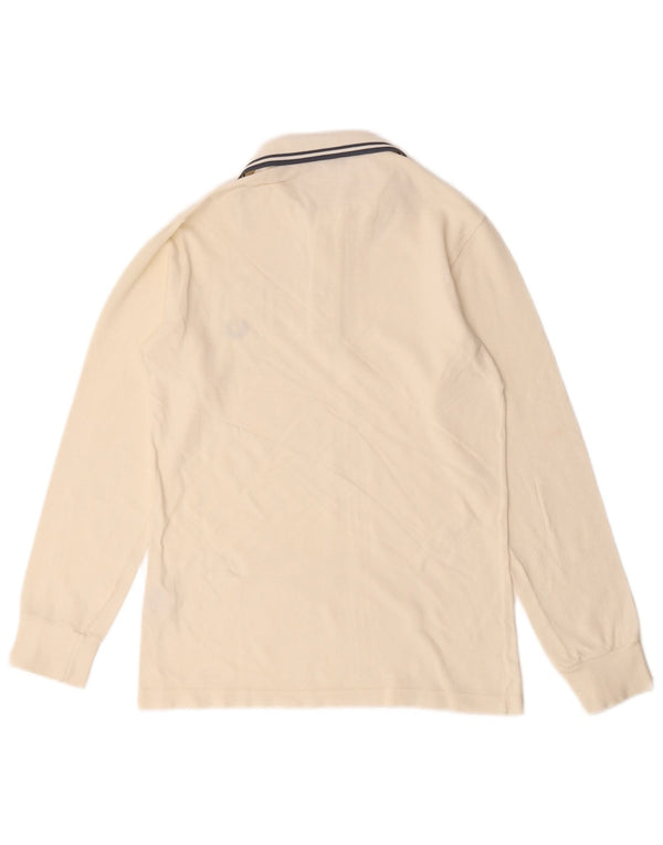 Fred Perry Polo de manga larga para niño 11-12 años Algodón blanco roto