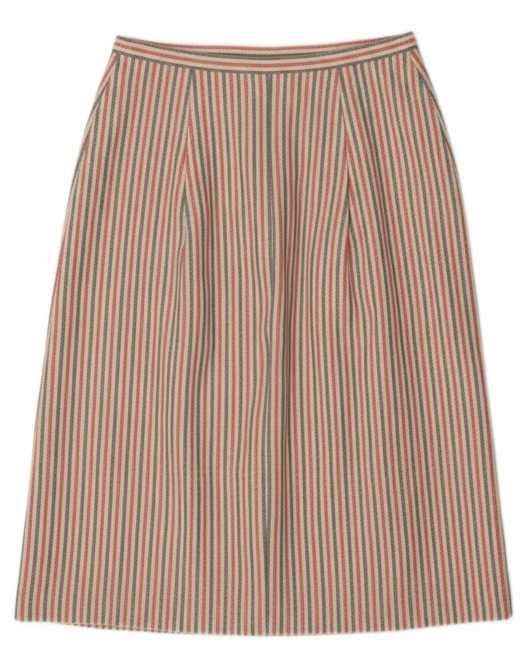 Falda midi vintage para mujer W27 pequeña rayas multicolores