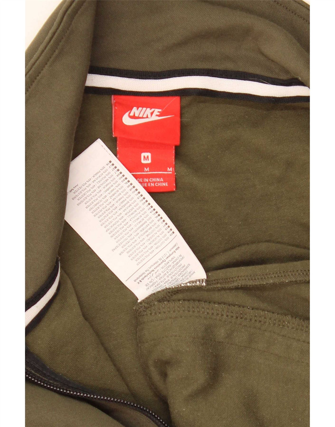 Nike - Chaqueta de chándal para hombre, color caqui medio, algodón color block