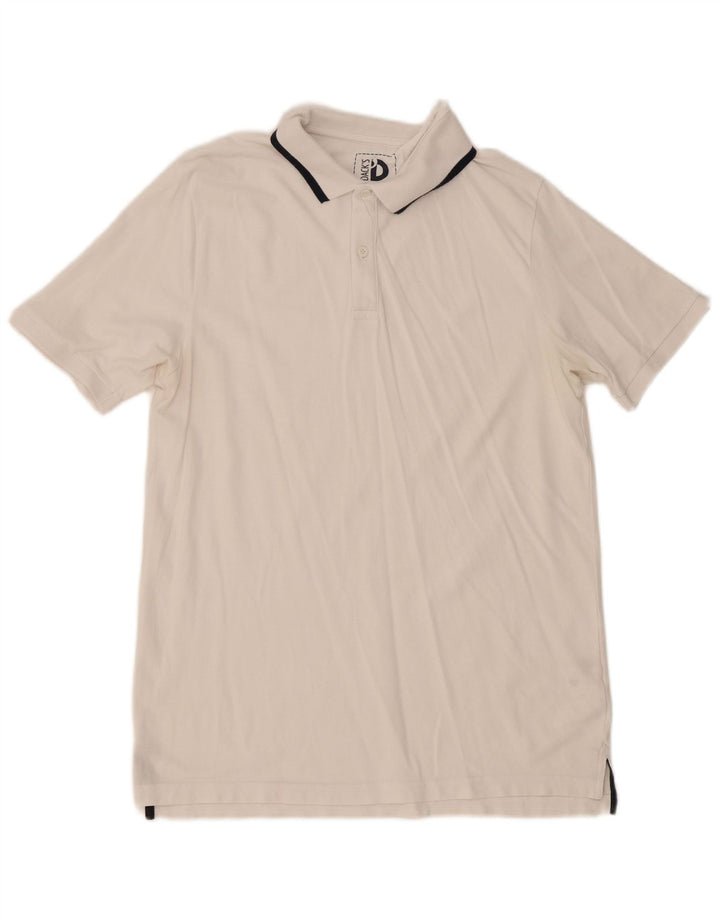 Dack's Polo para hombre de algodón blanco grande