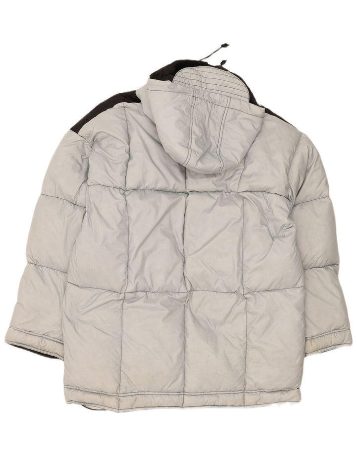 Chaqueta de esquí vintage para hombre con capucha y ajuste holgado EU 48 Poliamida gris medio