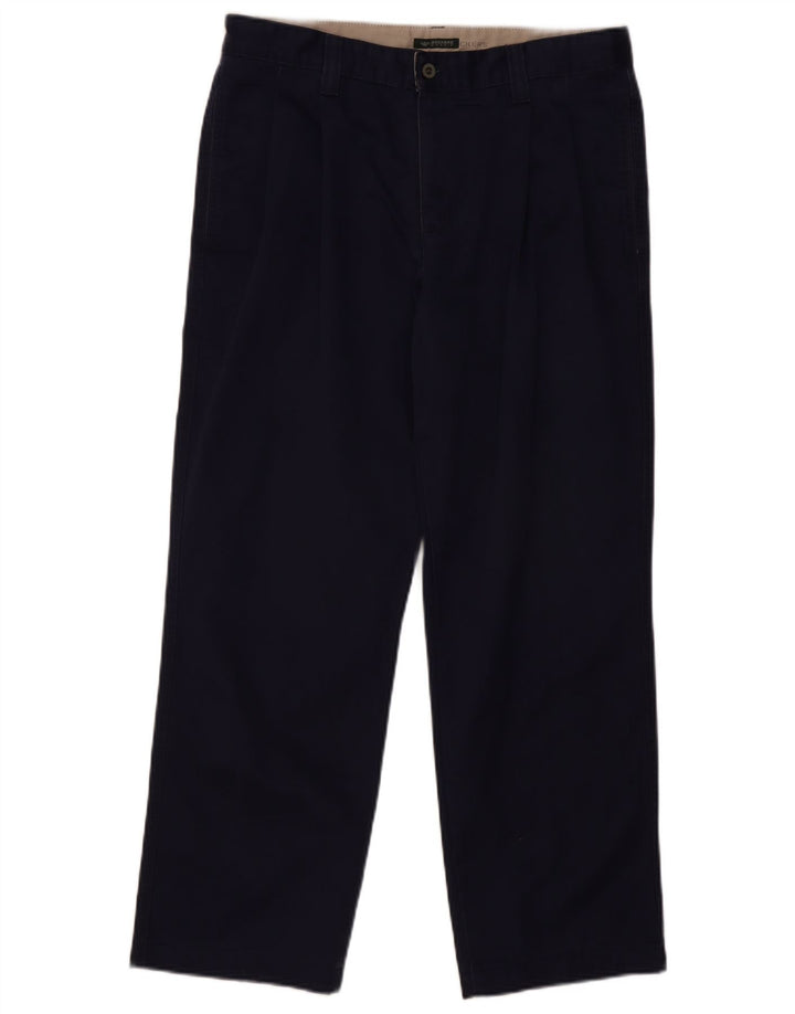 Dockers Pantalón chino con pinzas color caqui para hombre W33 L28 Azul marino