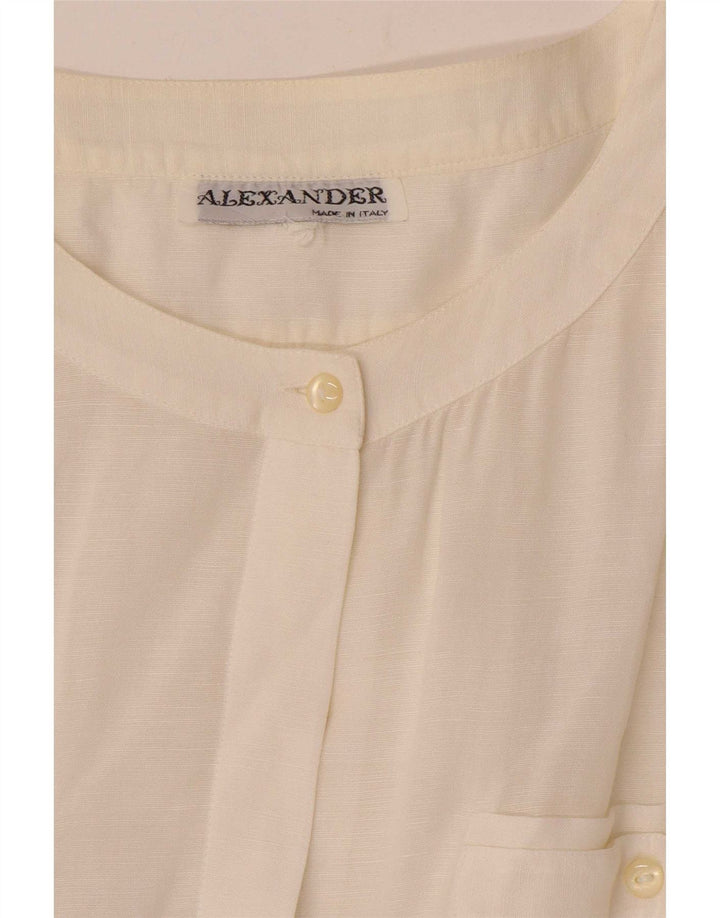 Alexander Blusa de manga corta para mujer UK 44 Grande Blanco