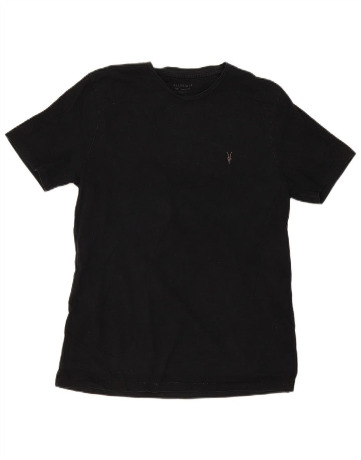 All Saints - Camiseta de corte regular para hombre, talla grande, algodón negro