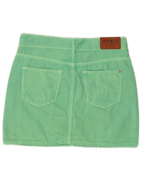JACK WILLS Falda vaquera para mujer UK 4 XS W26 Algodón verde