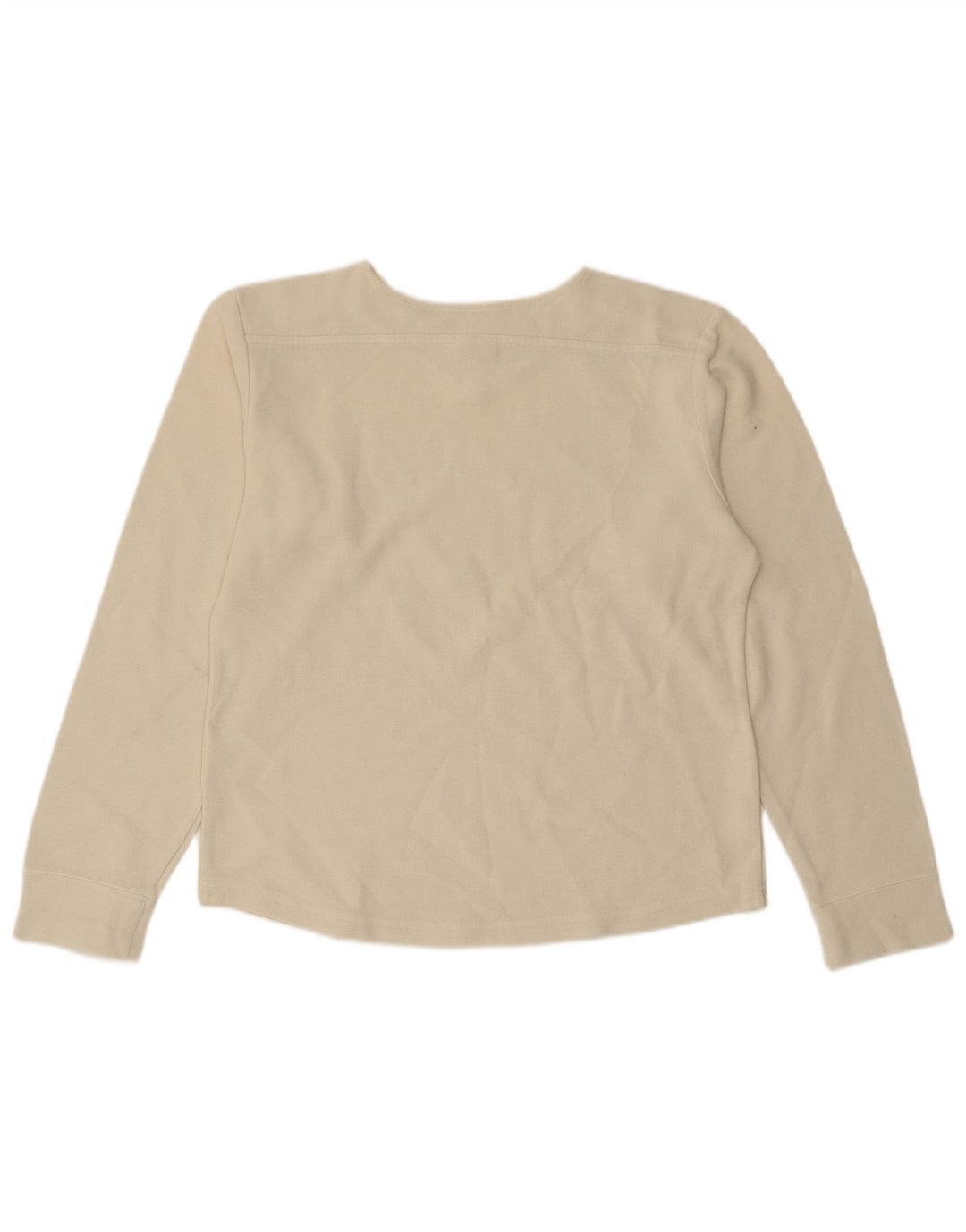 NIKE Top corto para mujer de manga larga UK 10/12 Medium Off White Cotton