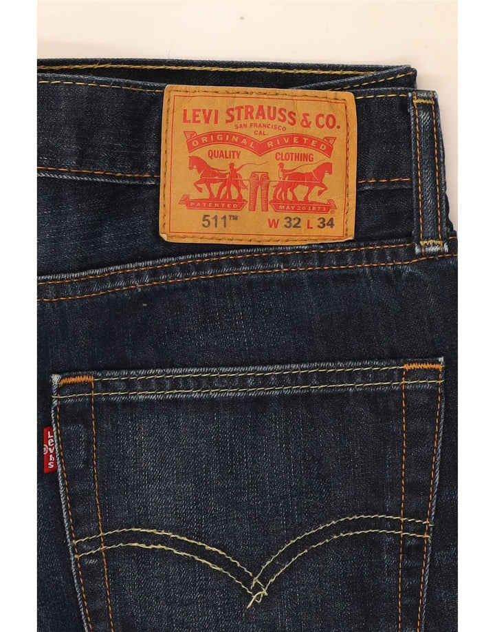 Levi's Hombre 511 Slim Jeans W32 L34 Algodón Azul Marino