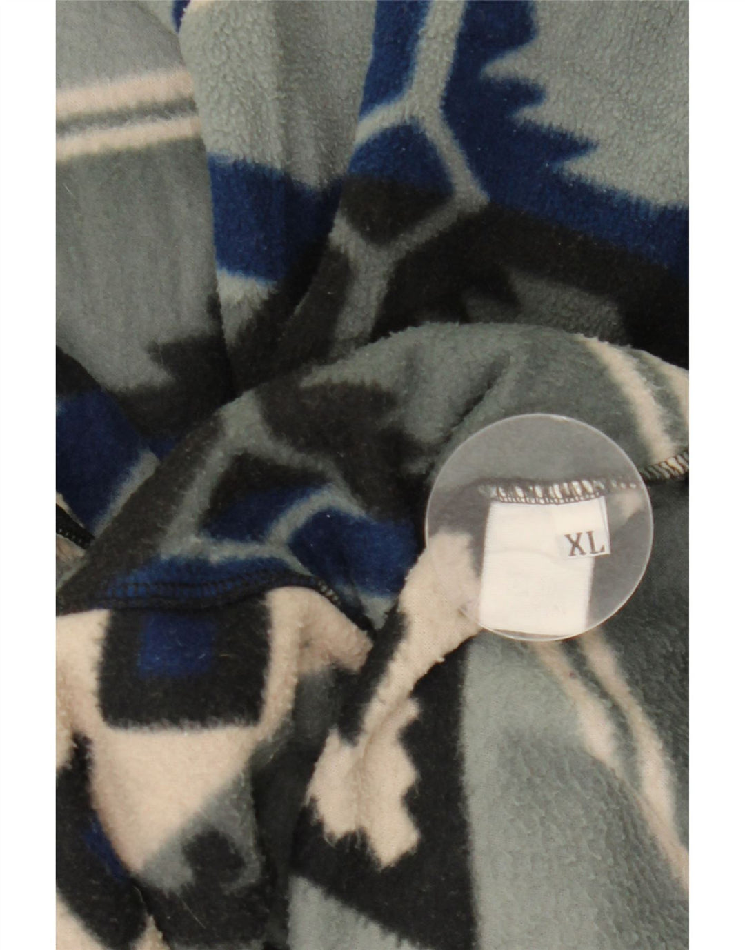 VINTAGE Chaqueta polar para hombre Reino Unido 42 XL Gris Fair Isle