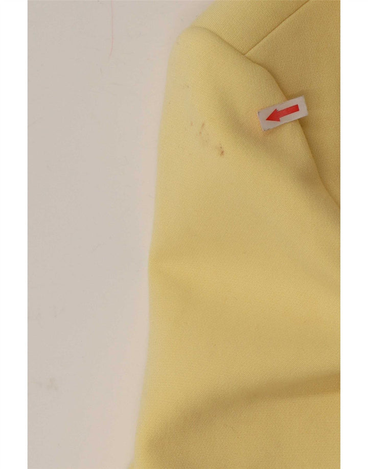 Zara Chaqueta Blazer Larga De 1 Botón Para Mujer UK 6 XS Poliéster Amarillo