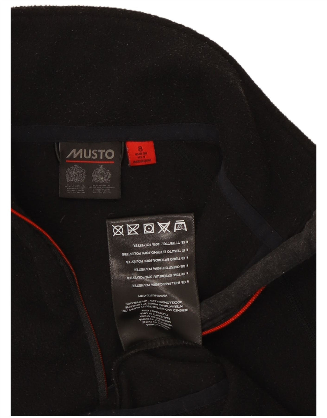MUSTO Jersey polar con cremallera y cuello para mujer UK 8 Small Poliéster negro