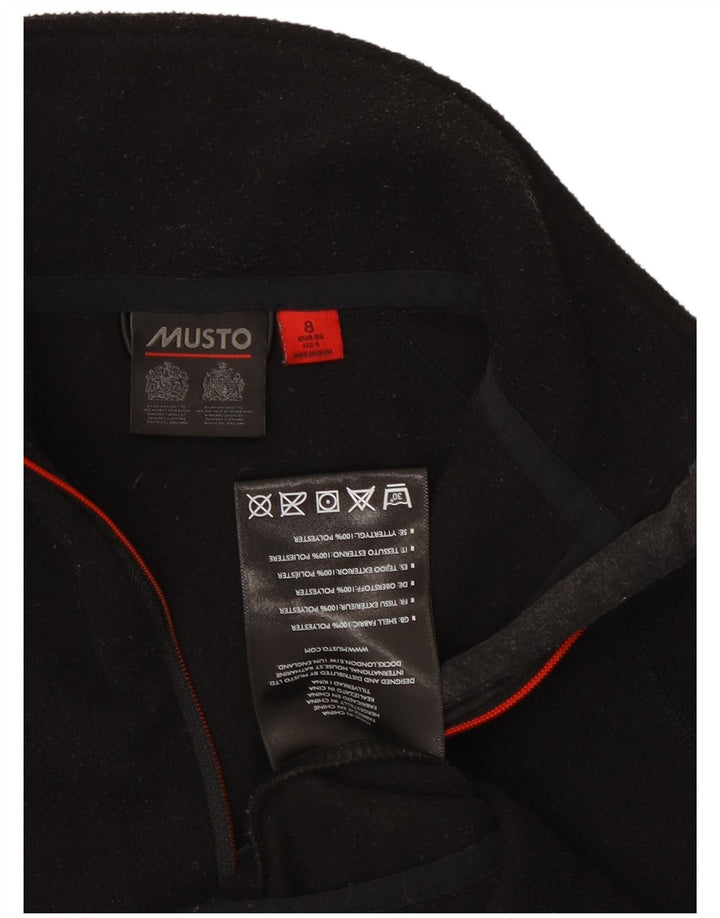 MUSTO Jersey polar con cremallera y cuello para mujer UK 8 Small Poliéster negro