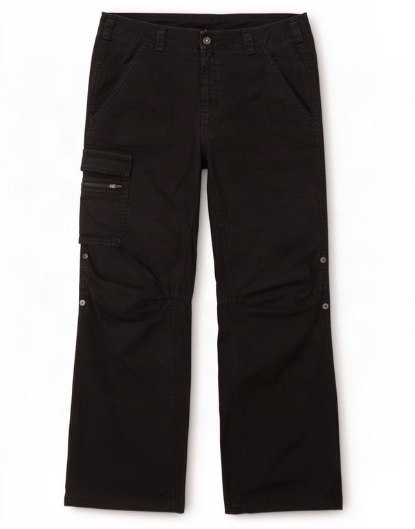 Adidas Pantalones Cargo Bootcut para Mujer UK 10 Small W27 L30 Algodón Negro