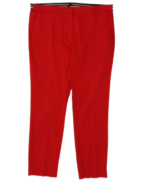 Zara Mujer Pantalón Chino Slim XL W32 L27 Rojo