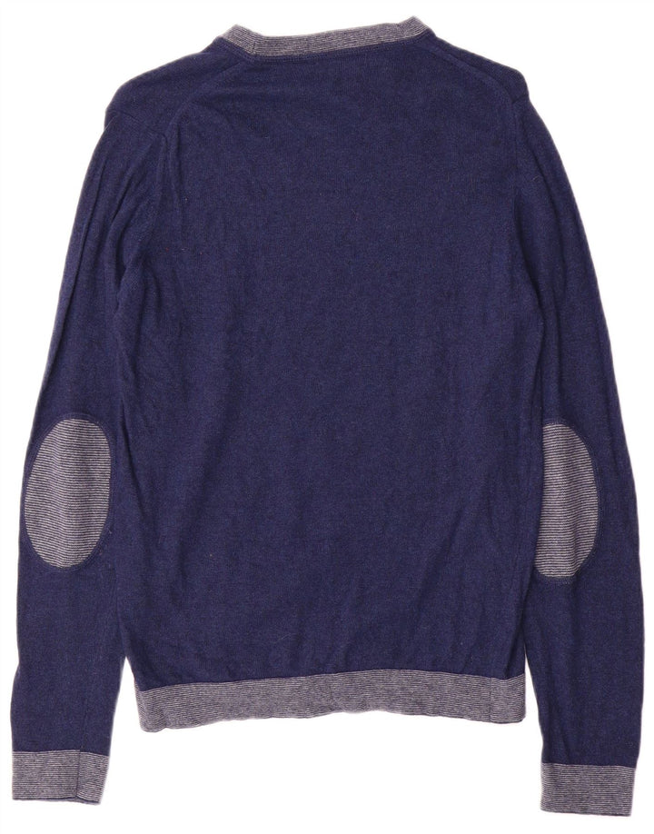 Refrigiwear Jersey De Hombre Con Cuello Barco De Lana Color Block Azul Marino Medio