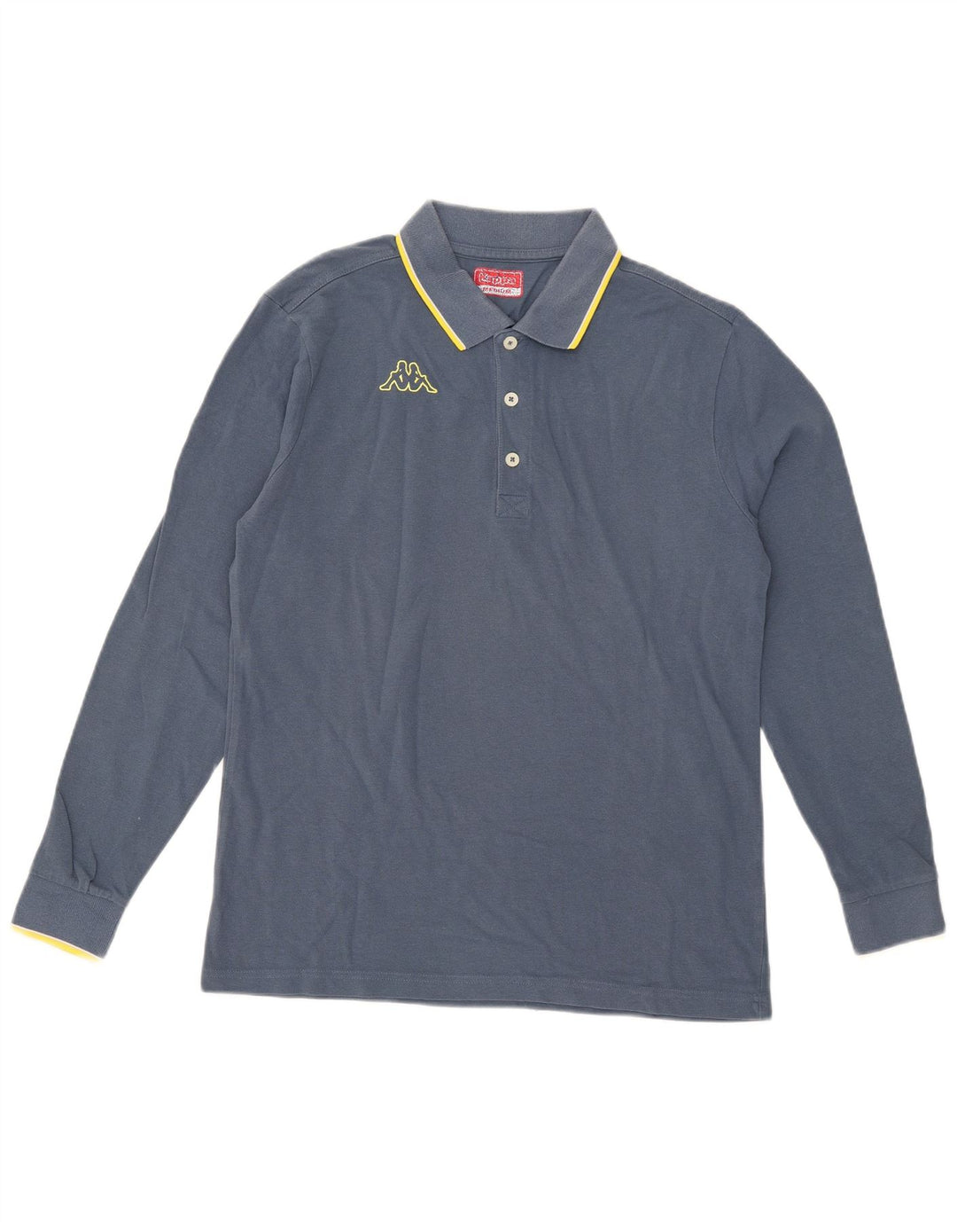 Kappa Hombre Polo De Manga Larga Azul Medio