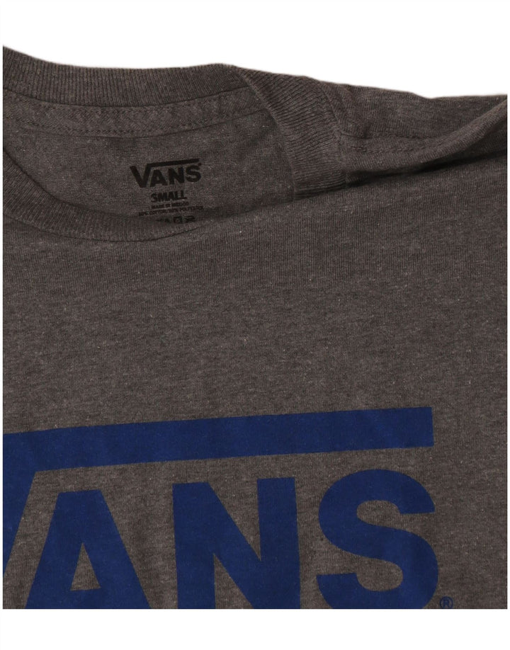 Vans - Camiseta gráfica para hombre, talla pequeña, algodón gris