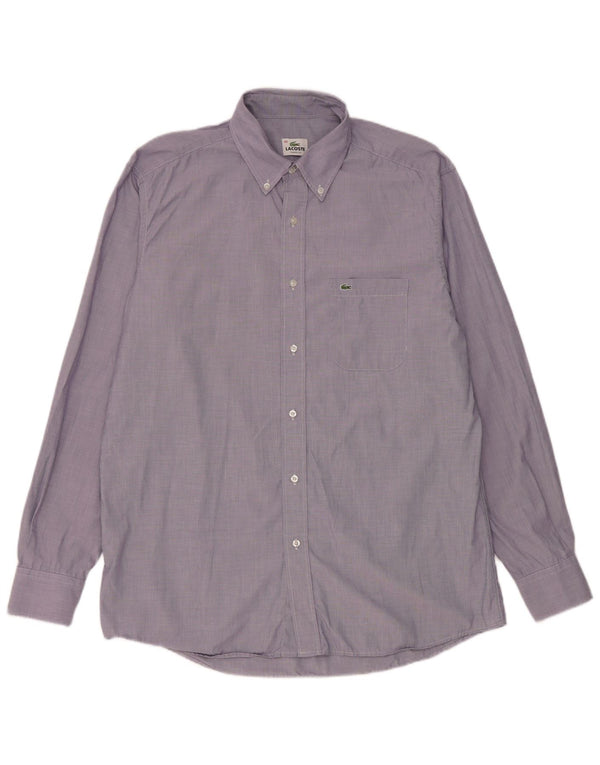 Lacoste Mens Shirt Size 43 Large Blue Cotton