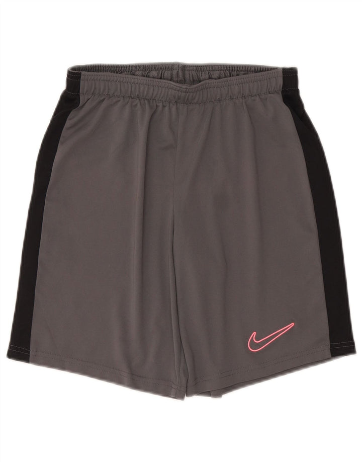 NIKE Pantalones cortos deportivos Dri Fit Slim Fit para mujer UK 8 Small Grey Colourblock