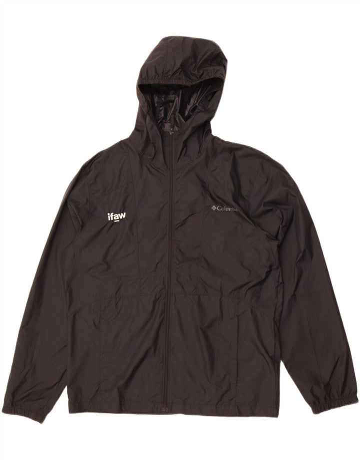Columbia Chaqueta impermeable con capucha para hombre UK 38 Medium Negro Poliéster