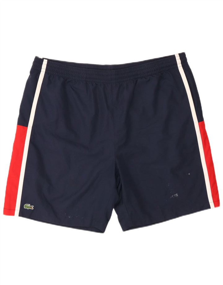 Pantalones cortos deportivos para hombre Lacoste Talla 7 2XL Poliéster color azul marino