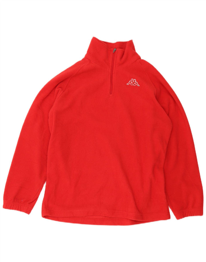 Kappa Hombre Jersey De Forro Polar Con Cremallera Y Cuello Medio Poliéster Rojo