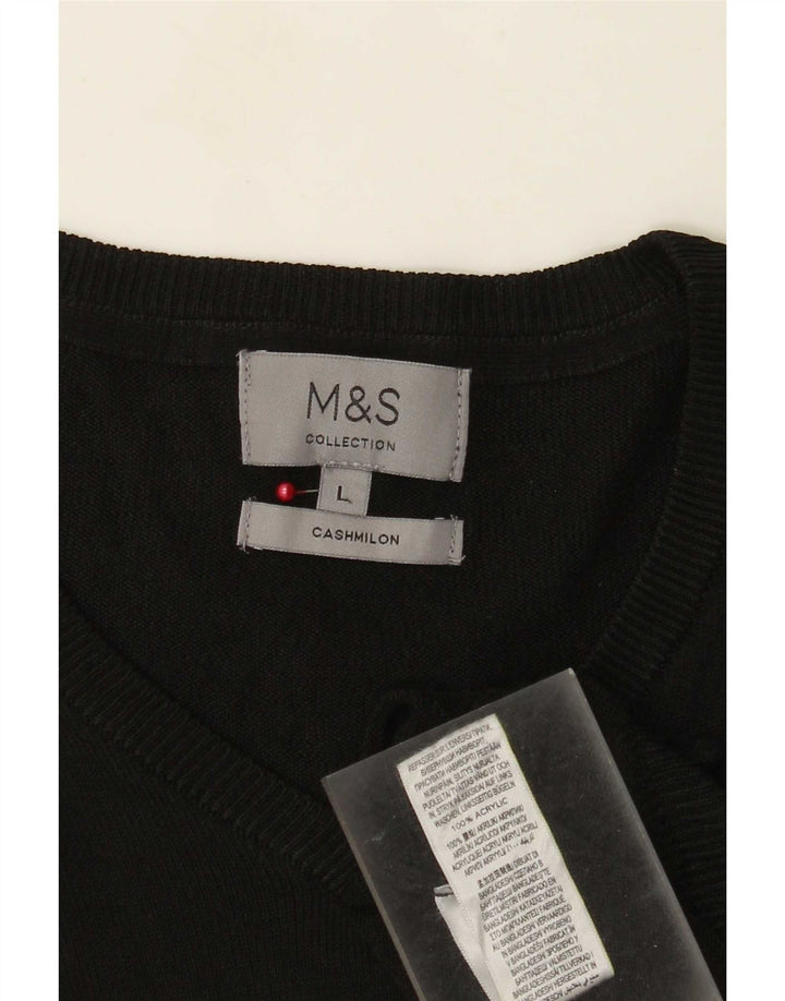 Marks & Spencer Suéter con Cuello en V para Hombre Grande Acrílico Negro