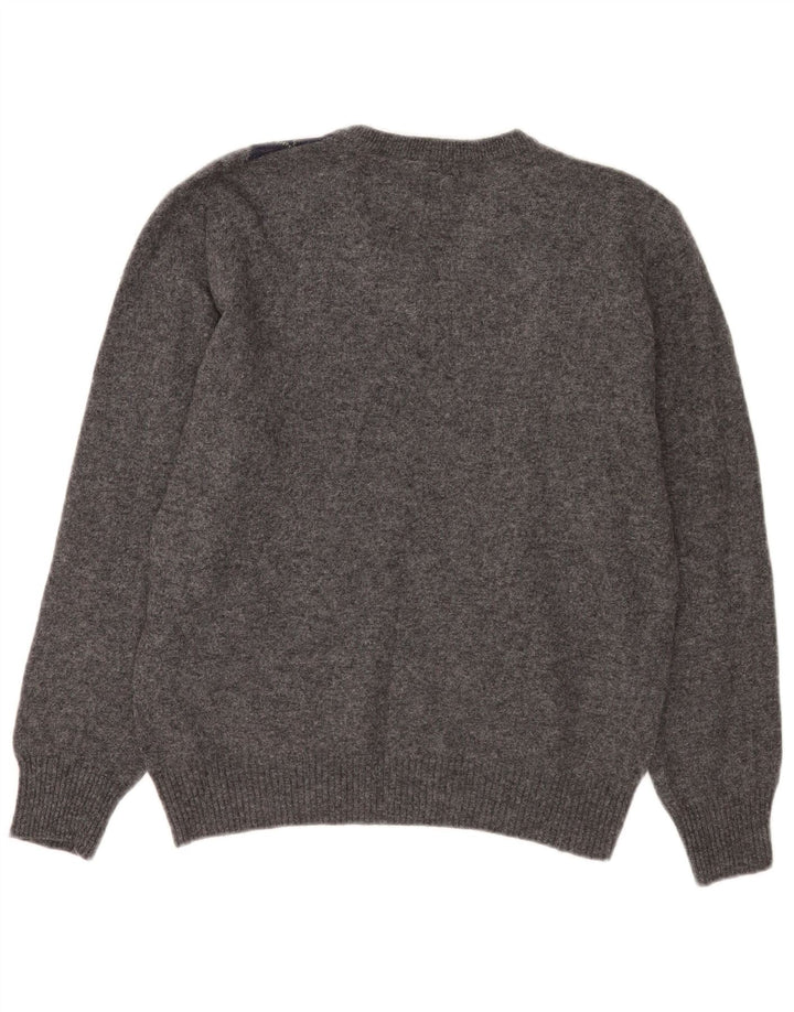 Zara Hombre Jersey Con Cuello En V Gris Medio Argyle/Diamond