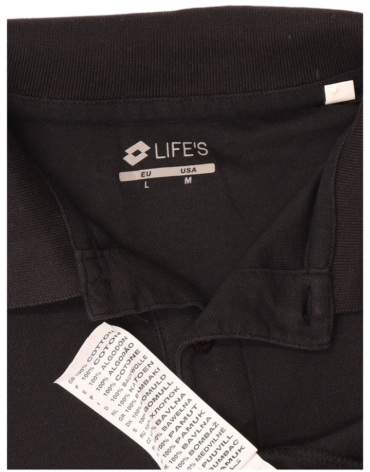 Polo Lotto Hombre Grande Algodón Negro