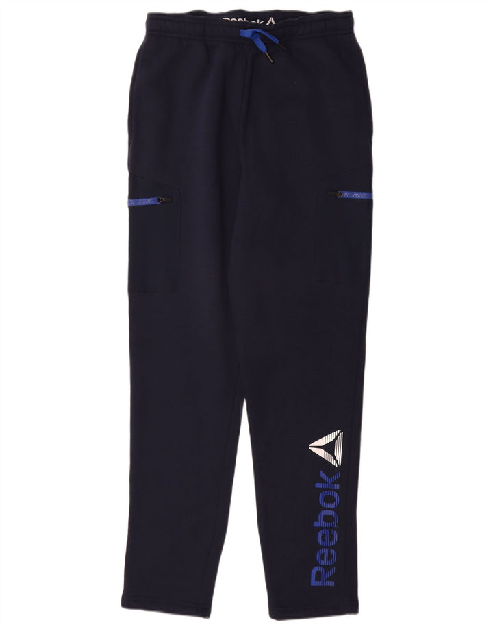 REEBOK Pantalones de chándal con estampado gráfico para niño 15-16 años 2XL Azul marino Algodón