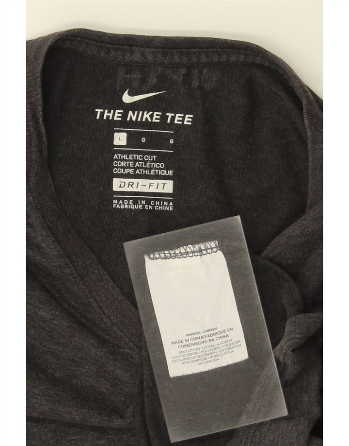 NIKE Mens Athletic Cut T-Shirt Top Large Grey Cotton
