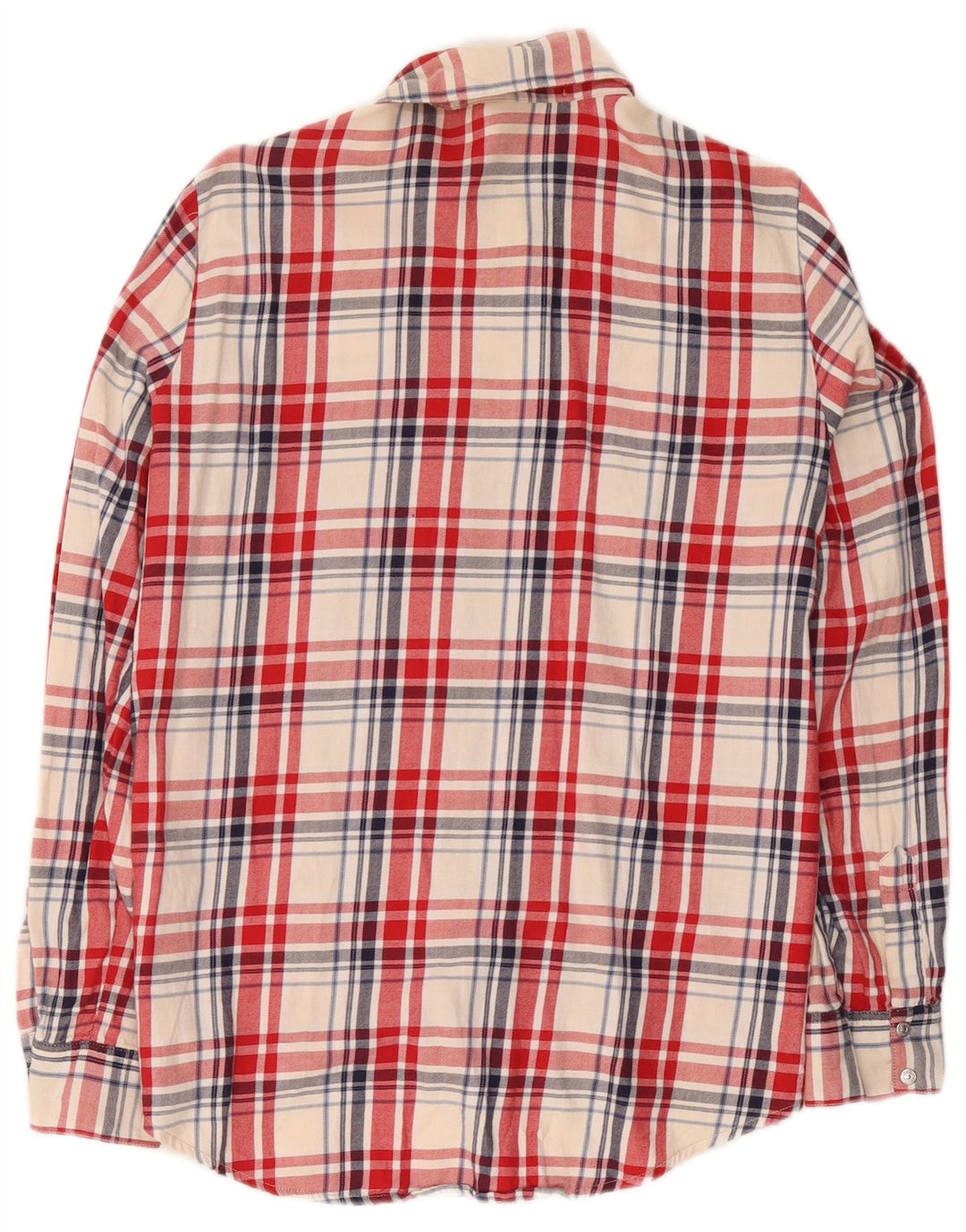 Zara Camisa de franela para mujer UK 44 Algodón a cuadros rojo mediano