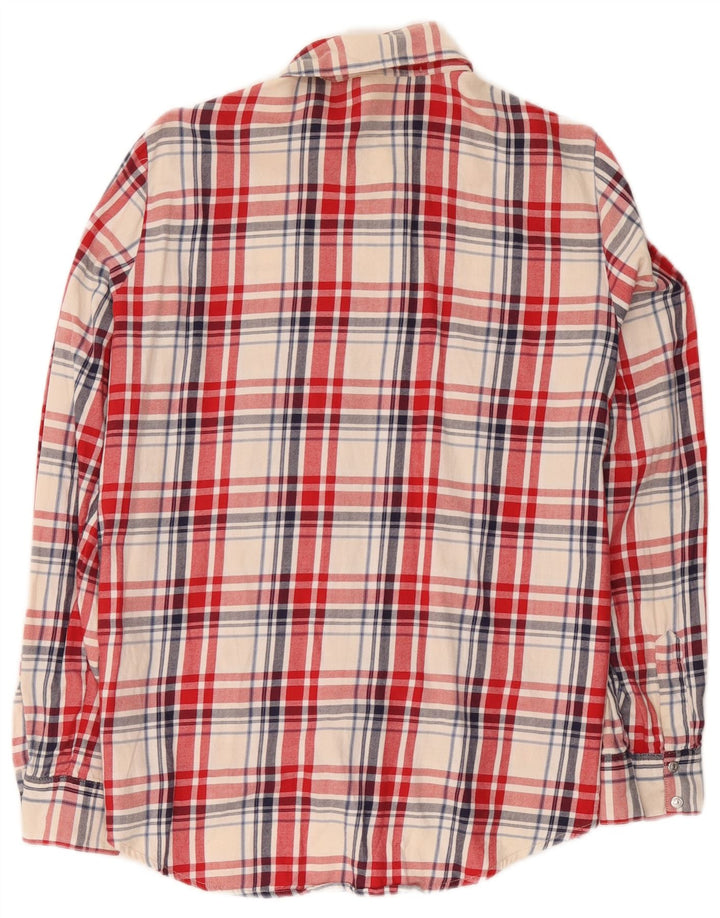 Zara Camisa de franela para mujer UK 44 Algodón a cuadros rojo mediano