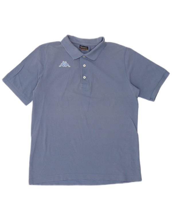 Polo Kappa Hombre Algodón Azul Medio