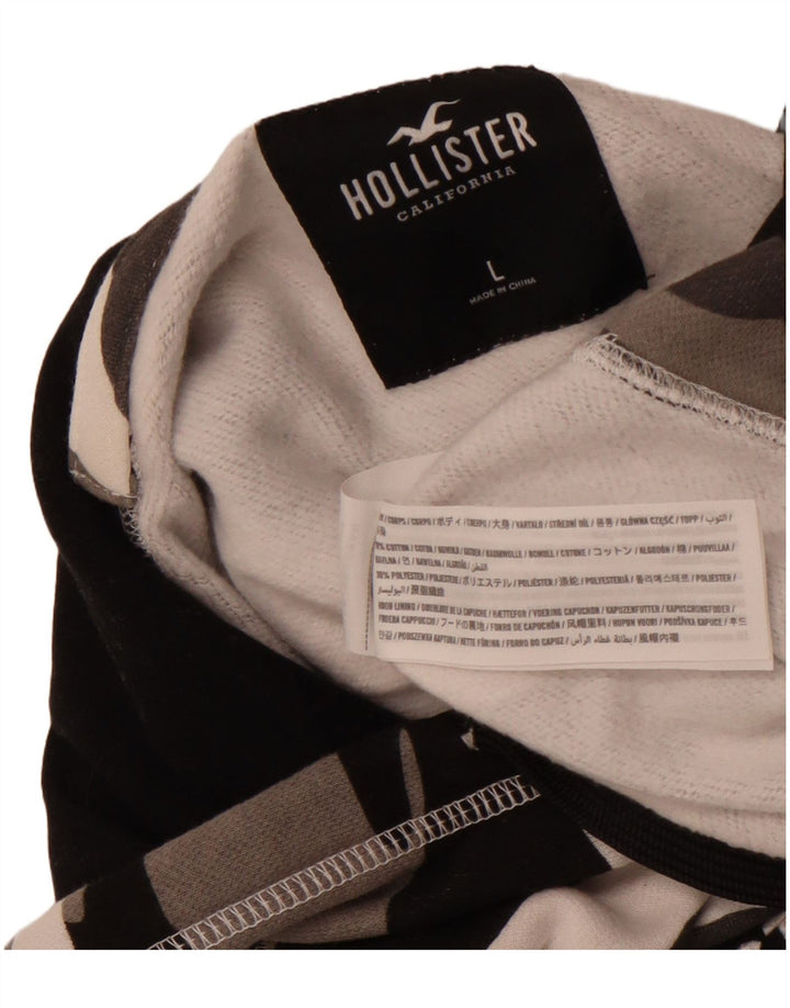 HOLLISTER Sudadera con capucha para hombre Jumper Large gris camuflaje algodón