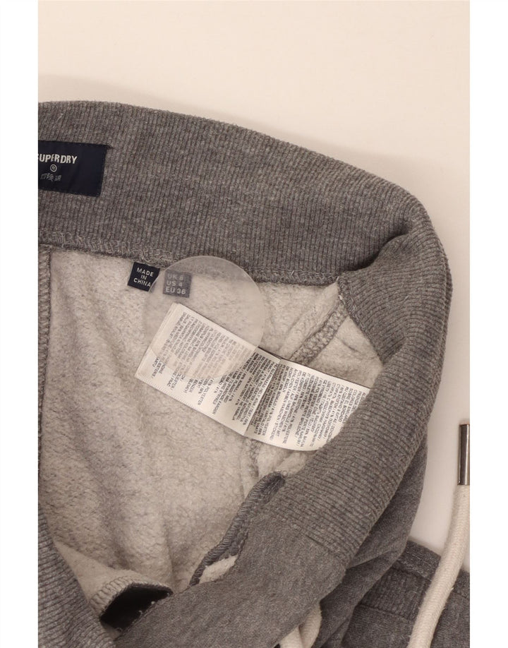 SUPERDRY Pantalones de chándal con estampado gráfico para mujer Joggers UK 8 Small Grey Moteado