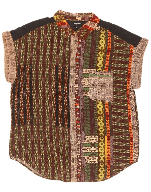 Camisa Desigual Mujer Manga Corta ES 40 XL Viscosa Floral Multicolor