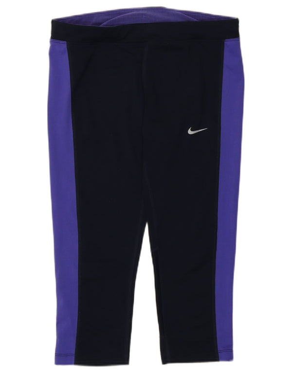 Nike - Leggings capri Dri Fit para mujer, talla 40, talla mediana, color azul marino
