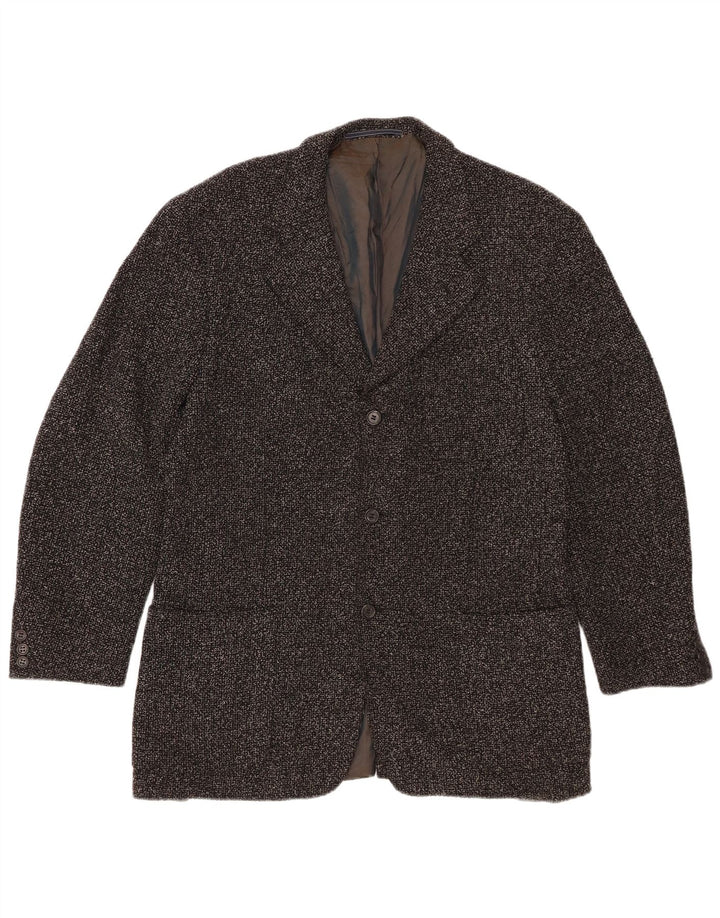 TRUSSARDI Chaqueta tipo blazer larga Milano para hombre IT 48 Gris medio moteado